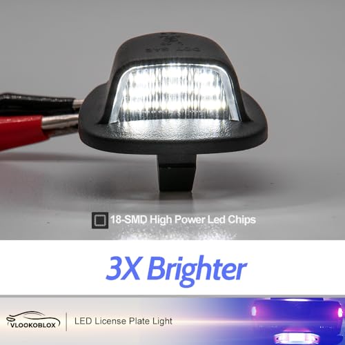 LED License Plate Light Assembly for 1999-2004 Nissan Xterra, 1998-2004 Nissan Frontier, OEM Replacement 6000K Xenon White Error Free Led Tag Lights Kit by VlookoBloX - Image 3