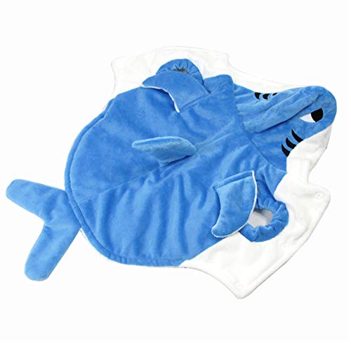 HONGBI Hundekostüm Hai-Kostüm Warme Mantel süßes Haustier Hoodie Kleidung für Katzen und Hunde Halloween Urlaub Kostüm für Blau XL