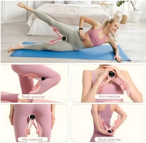 Coverzone Dijital Sayaçlı Thigh Master Bacak Egzersiz Aleti İç Bacak Sıkılaştırıcı Kalça Basen Şekillendirici Evde Fitness Pilates Spor Aleti LCD Ekranlı Taşınabilir | TM66 (Mor) - Görsel 6
