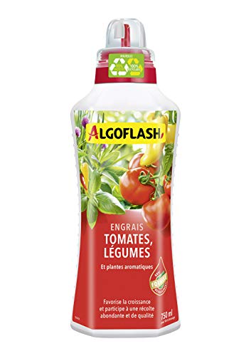 Algoflash Engrais Tomates et Légumes, Bouchon Doseur Inclus, 750 ml, ALIPOT750N
