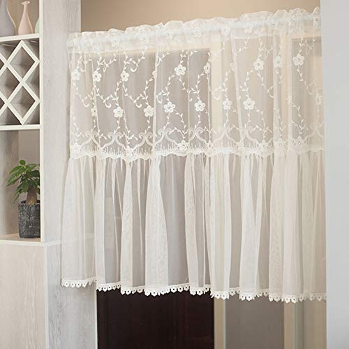 BDGYF Cortinas Cortas para Ventanas Pequeñas, Cortinas Café Translúcidas, Cortinas Románticas Bordadas, Decoración, Habitaciones Infantiles, Dormitorios, Cortina De Cocina Cover
