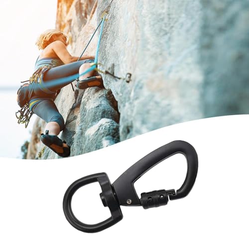 2 Stück Robusten Wirbel Schnappkarabiner Vielseitiger Drehbarer Karabiner Karabiner für Hundeleine Wirbelkarabiner Karabinerhaken mit Drehgelenk Schwarz für Schlüssel Karabiner Haken Hundeleinen