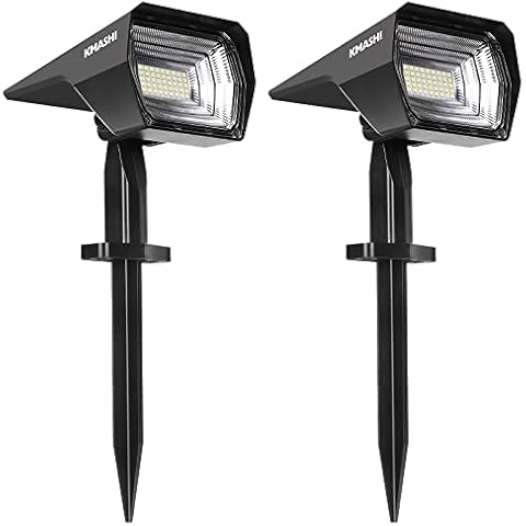 KMASHI 45 LED Solar Spotlights, IP67 Waterproof Solar Garden Lights Outdoor, 2 Modes Solar Landscape Lights for Yard, Patio, Wall, Pool Use .(2 Pack) Cover