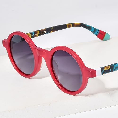 Image of HEPIDEM Matte Acetate Vintage Retro Round Polarized Sunglasses for Women 9270T