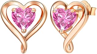 LAVUMO Sterling Silver Earrings for Women Silver Gold Rose Gold Stud Heart Earrings Set Hypoallergenic Jewellery for women Birthday Anniversary Christmas Valentine Gifts for Her