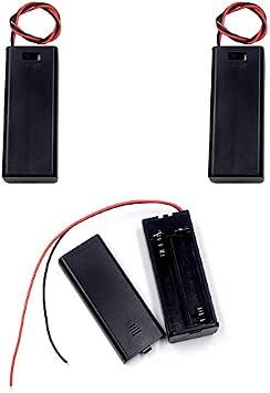 Pack of 3 2 AAA Battery Holder with Switch, 2 x 1.5V AAA Battery Holder Case with Wire Leads and ON/Off Switch and Cover
