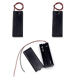 LampVPath (Pack of 3 2 AAA Battery Holder with Switch, 2 x 1.5V AAA Battery Holder Case with Wire Leads and ON/Off Switch and Cover