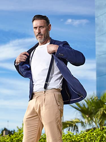 Dibi Mens Suspenders - Adjustable X Shape Mens Womens Suspenders Heavy Duty Clips - Costume Accessories (1 Inch Wide - X Back - Black, 1) #TOP4