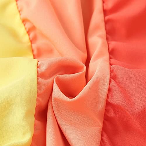 Vestido de bolo arco-íris sem mangas com bloqueio de cores para meninas de 2 a 8 anos, A, 5-6 Anos