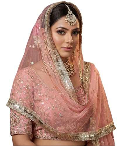 Image of Navti Creations Women's Lightweight Net Dupatta With Sequence Embroidery & Kiran Border (Length 2.25m)