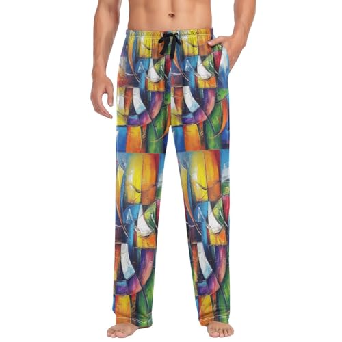 JSTEL Pajama Pants for Men,S-2XL Pj Pants Sleepwear Bottoms with Pockets3