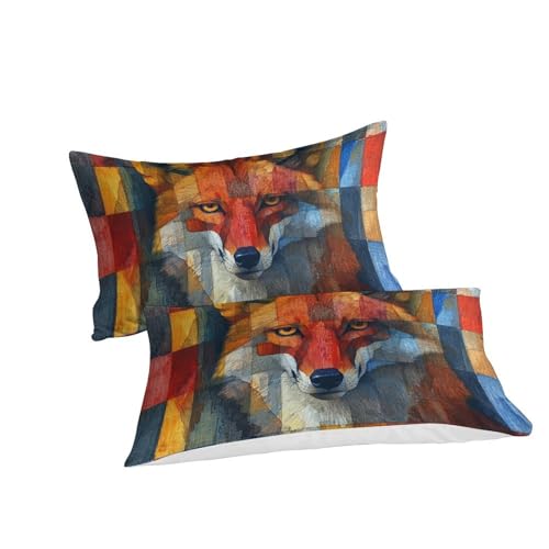 Housse de couette renard jungle 3D infroissable microfibre 140x200 - 3