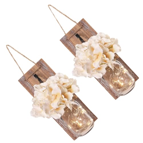 Lámpara colgante de pared rústica de madera para iluminar y decorar tu salón con mando 2