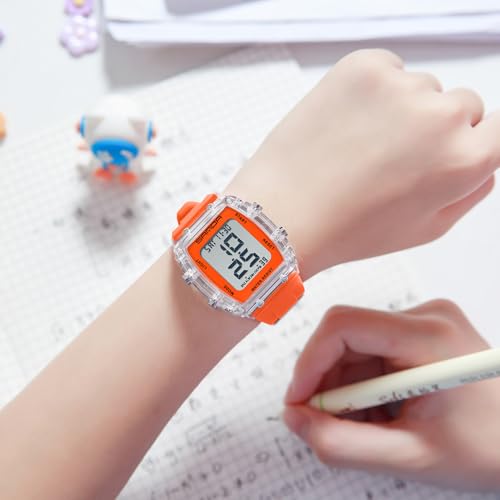 Gosasa Fashion Unisex Digital Watch Tonneau Case Women's Men's Large Number Outdoor Sport Waterproof Multifunctional LED Wristwatch with Dual Time Alarm2