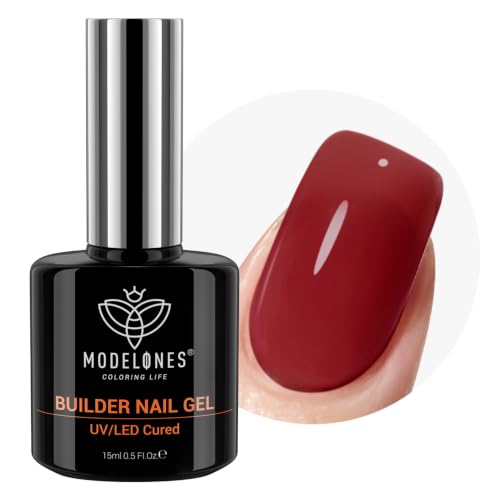 Image of modelones Builder Nail Gel, Burgundy Red Builder 8-in-One, Red Wine