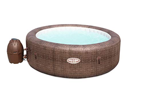 Lay-Z-Spa St Moritz Hot Tub, 140 AirJet Massage System Inflatable Spa with Rattan Design and Rapid Heating, 5-7 Person
