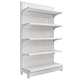 LIGUIEN Gondola Shelving with 20 Hooks, Supermarket Shelves Shelves Retail Gondola Shelving Wall Display Rack...