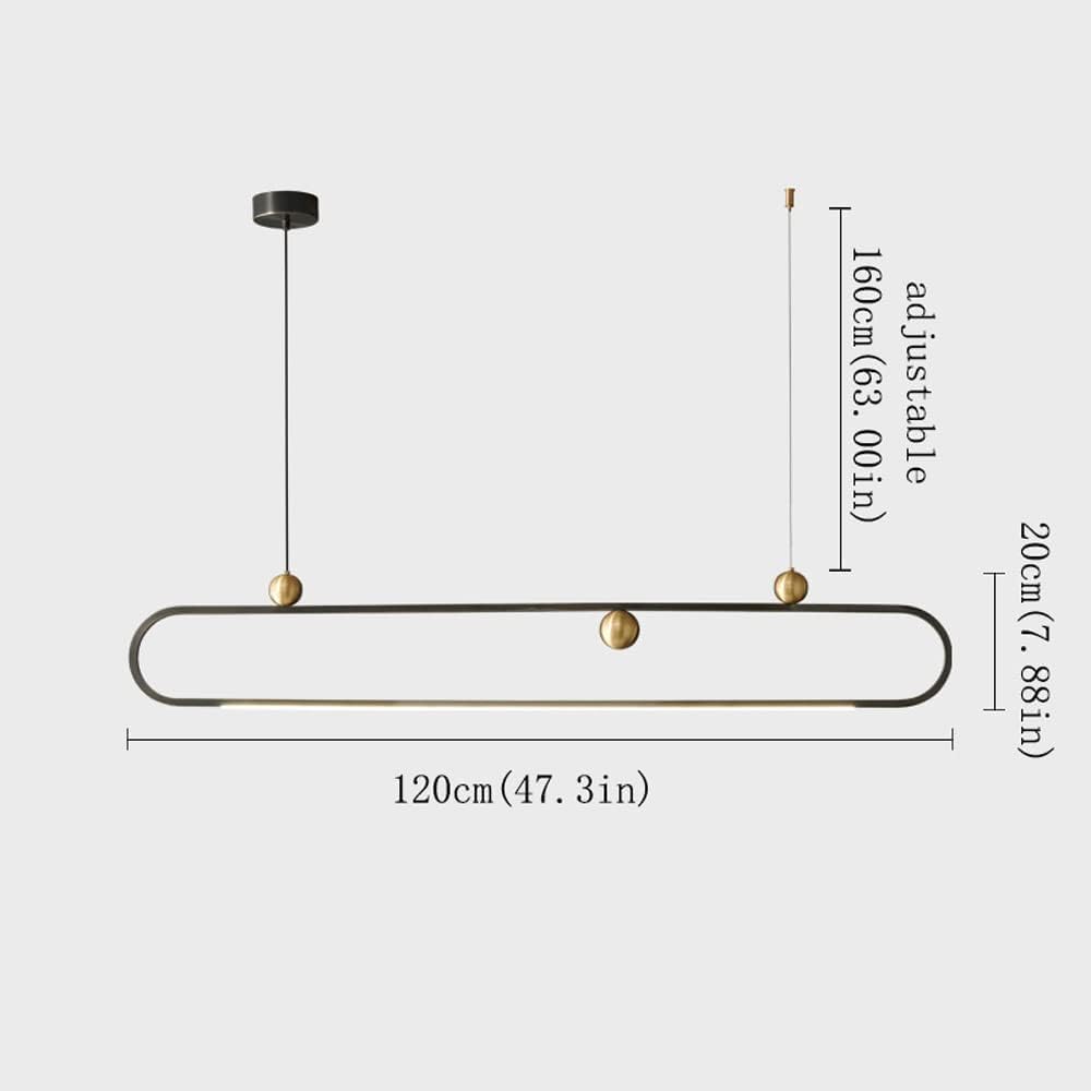 Home LED Pendant Light V-intage Brass Brushed Ceiling Hanging Lamp Dining Table Adjustable Chandelier Modern Interior Decor Suspended Light Fixture