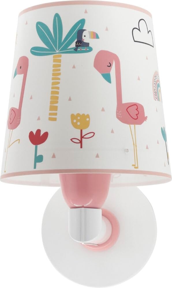 Dalber Aplique Infantil De Pared Flamingo Flamenco Animales Arcoiris Rosa, 82469, E27