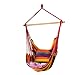 CCTRO Hanging Rope Hammock Chair Swing Seat, Large Brazilian Hammock Net Chair Porch Chair for Yard, Bedroom, Patio, Porch, Indoor, Outdoor - 2 Seat Cushions Included