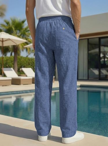 Image of INDICLUB Men's Track Pants with Side Stripe, Drawstring Waist, Straight Leg