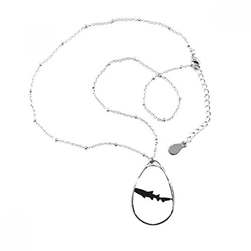 Poisson Silhouette collier pendentif goutte d'eau DIYthinker bijou noir