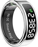 Ｖｓｋｄディスプレイ画面 スマートリング画面付き時計 智能リング 指時計タッチ ヘルス＆フィットネスモニター 搭載 R11 1ATM 防水 健康管理 心拍数 血中酸素 ジェスチャー操作 活動量計 睡眠トラッキング 歩数 カロリー スマートウォッチ 軽量 Bluetooth 接続 アプリ スマホ 同期 iOS Android 対応 (シルバー,12) [並行輸入品]