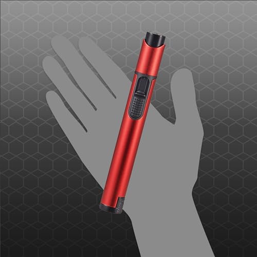Encendedor Visol Stormy Torch Butano Recargable Rojo miniatura 5