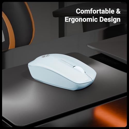 Image of Zebronics Wireless Mouse, 2.4GHz, 3200 DPI, 3 Buttons, Comfortable & Ergonomic, USB Nano Receiver, On /Off Switch, Power-Saving Mode, Works on Most Surfaces, for Mac | Laptop | Computer (Freego, Blue)