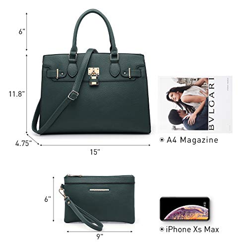 Dasein Women Handbags and Purses Ladies Shoulder Bag Top Handle Satchel Tote Work Bag with Matching Clutch - Image 4