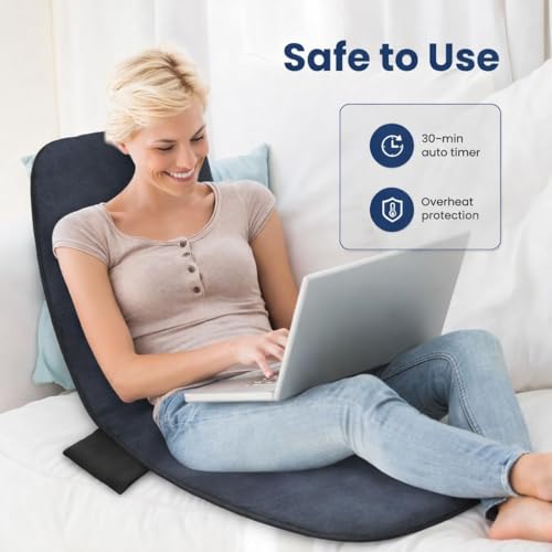 Image of COMFIER Full Body Massage Mat Pad for Bed, Massage Chair Pad with 10 Vibration Motors & 5 Massage Modes, Vibrating Heating Massage Mattress Pad for Back,Massager with Auto Shut Off, Velvet (Grey)