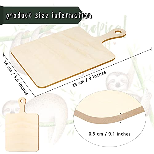 Set 6 Tablas De Cortar Madera Mini Con Mango 23x14cm miniatura 2