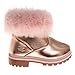 Beverly Hills Girls Faux Pull-on Winter Boots Fashion (Toddler), Fur Rose Gold, 6