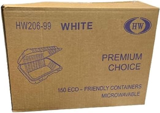 Miniatura 5 de VeZee Recipientes de alimentos biodegradables reciclables rellenos de minerales ecológicos de 9 x 6 con tapa con bisagras de concha  Para llevar,