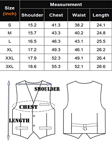 Coofandy Men's V-Neck Sleeveless Slim Fit Vest,Jacket Business Suit Dress Vest, Black, Large(Chest 45.3) #TOP6