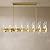 Modern Gold Linear Chandelier for Dining Room, 54'' Rectangular Dining Chandeliers Over Dining Table 16 Light, Linear Chandelier Lighting Fixture with Glass over Kitchen Island, Includes Bulbs