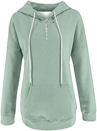 Womens Fall Fashion 2022 Loose Fit Hooded Sweatshirts Buttons/Quarter Zip Pullover Hoodies with Pocket Solid Color Tops 4 Womens Fall Fashion 2022 Loose Fit Hooded Sweatshirts Buttons/Quarter Zip Pullover Hoodies with Pocket Solid Color Tops