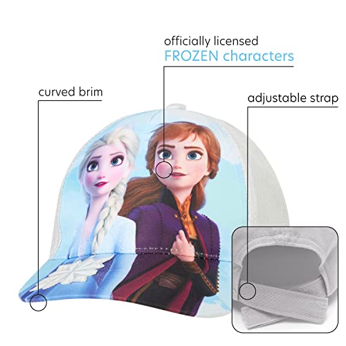 Image of Disney Frozen Kids Baseball Cap Adjustable Hat for Elsa Girls and Anna Age 4-7 Years
