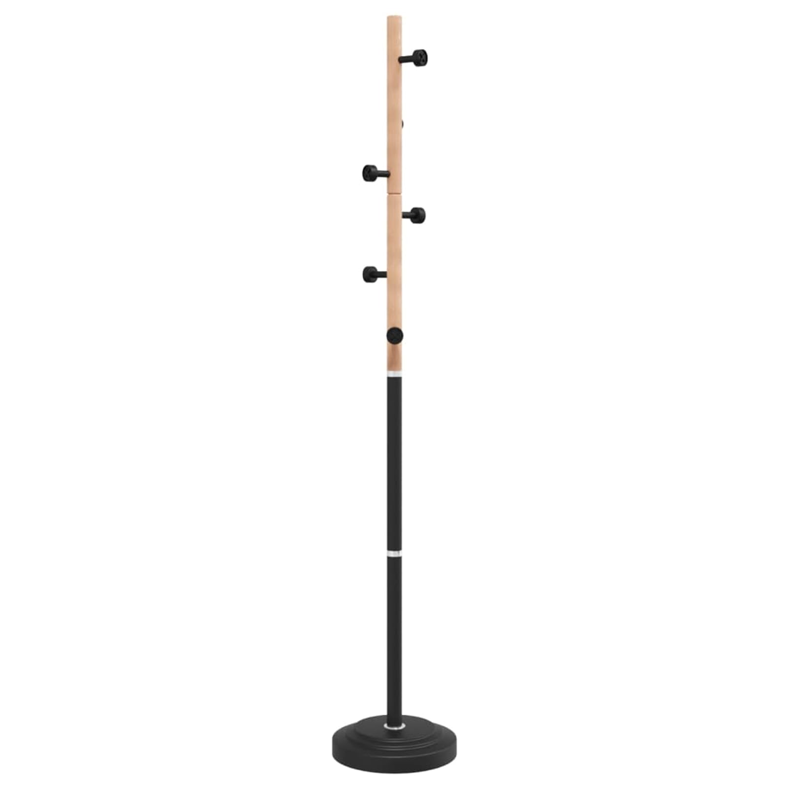 Schwarz Pulverbeschichtetes Eisen & Massives Buchenholz Kleiderständer - 177 cm - Flur & Wohnzimmer适用 377085