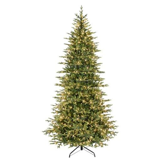Puleo International 9 Foot Pre-Lit Slim Balsam Fir Artificial Christmas Tree with 800 Clear Lights