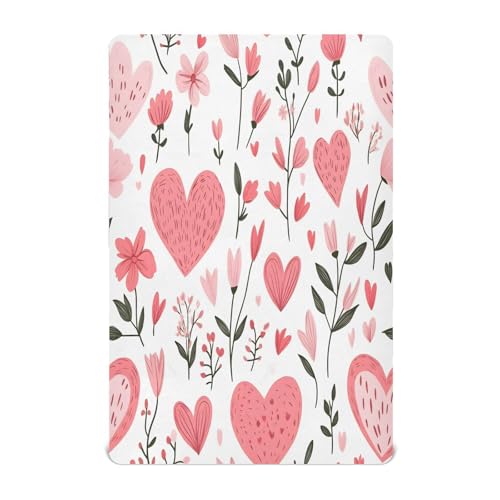 Ttgoth Sábana Bajera Ajustable para Cuna para niños y niñas, sábana de Punto Jersey para Cuna de bebé para el día de San Valentín, sábana para Cuna estándar y colchón de Cama Infantil, acogedora,