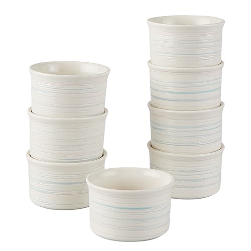 Pyrex 8-Piece, 6oz Ceramic Ramekin Bakeware Set, Nonstick Souffle Oven Pans, Bakers, For Baking, Roasting, Steaming by Pyrex - Used condition - US$21.62