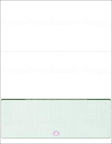 Compuchecks 2500 High Security Blank Check On Bottom Stock Paper Compatible with QuickBooks and Versa Check (Green Basketweave) Print Easy Your Computer Laser Checks for Business Or Personal Use