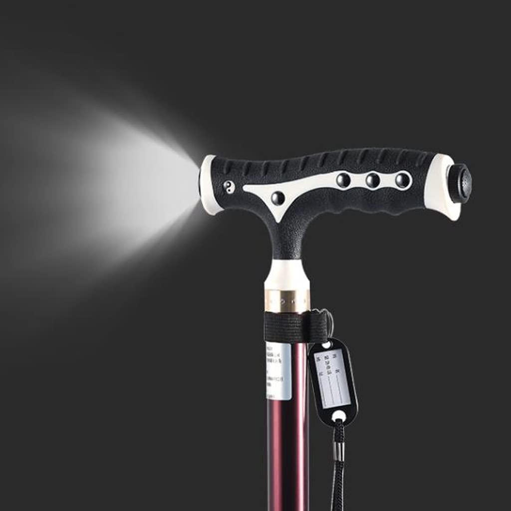 Stampelle per Anziani Deambulatore Antiscivolo Leggero Bastone a Quattro Gambe per Giovani Telescopico