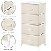 mDesign Vertical Dresser Storage Tower - Sturdy Steel Frame, Wood Top, Easy Pull Fabric Bins - Organizer Unit for Bedroom, Hallway, Entryway, Closets - Textured Print, 4 Drawers - Cream/White