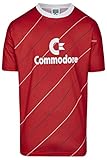 - RETRO TRIKOT - Reproduktion des Heim-Trikots Commodore mit weißem V-Kragen und roten Ärmeln. Vorn: Geflocktes Logo