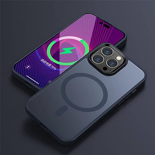 Coque de téléphone de charge magnétique antichoc transparente mate iPhone 14 Pro Max Plus