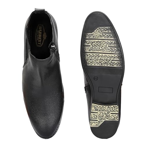 Image of layasa Men Chelsea Comfortable Zip Leather Mid-Top Boots For Men