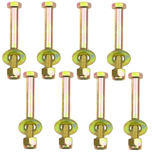 Image of 3 /8 inch x 3 inch Hex Head Bolt by Color Galvanization with Ny lon Lock nut and Large Size Washer Assortment Kit,Alloy Steel,Grade 5.(8pcs Pack),by Metalsuberg.