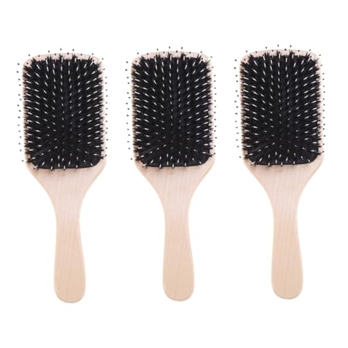 Brosse à cheveux poils de sanglier anti-casse pour démêler les cheveux épais secs et rebelles